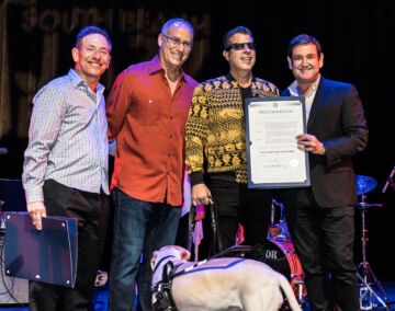 City Commissioner Michael Gongora presenting a Proclamation to David New of the South Beach Jazz Festival
Photo credit - Edward J Photographics City Commissioner Michael Gongora presenting a Proclamation to David New of the South Beach Jazz Festival