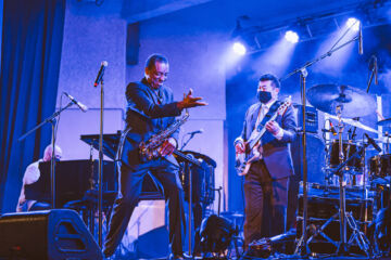 Donald Harrison engages the audience during his performance on opening night