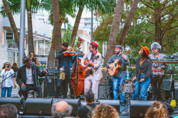 The French Horn Collective performing at the