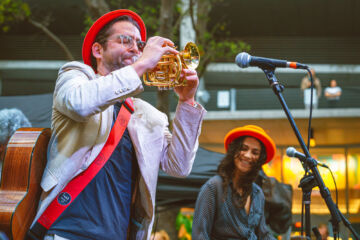 Vincent Raffard plays a solo with The French Horn Collective at the Power Access Main Stage